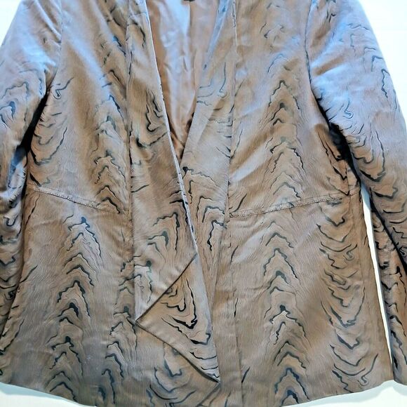 Investment Open Front Jacket BlazerWomens Size14 Brown with Black - Picture 1 of 7